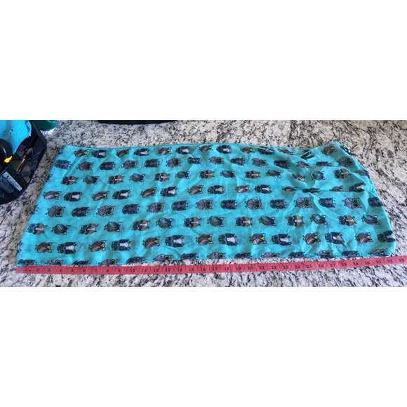 Womens Rectangle Infinity Scarf Owl Turquoise Multi-Color Lightweight Sheer - Picture 5 of 6